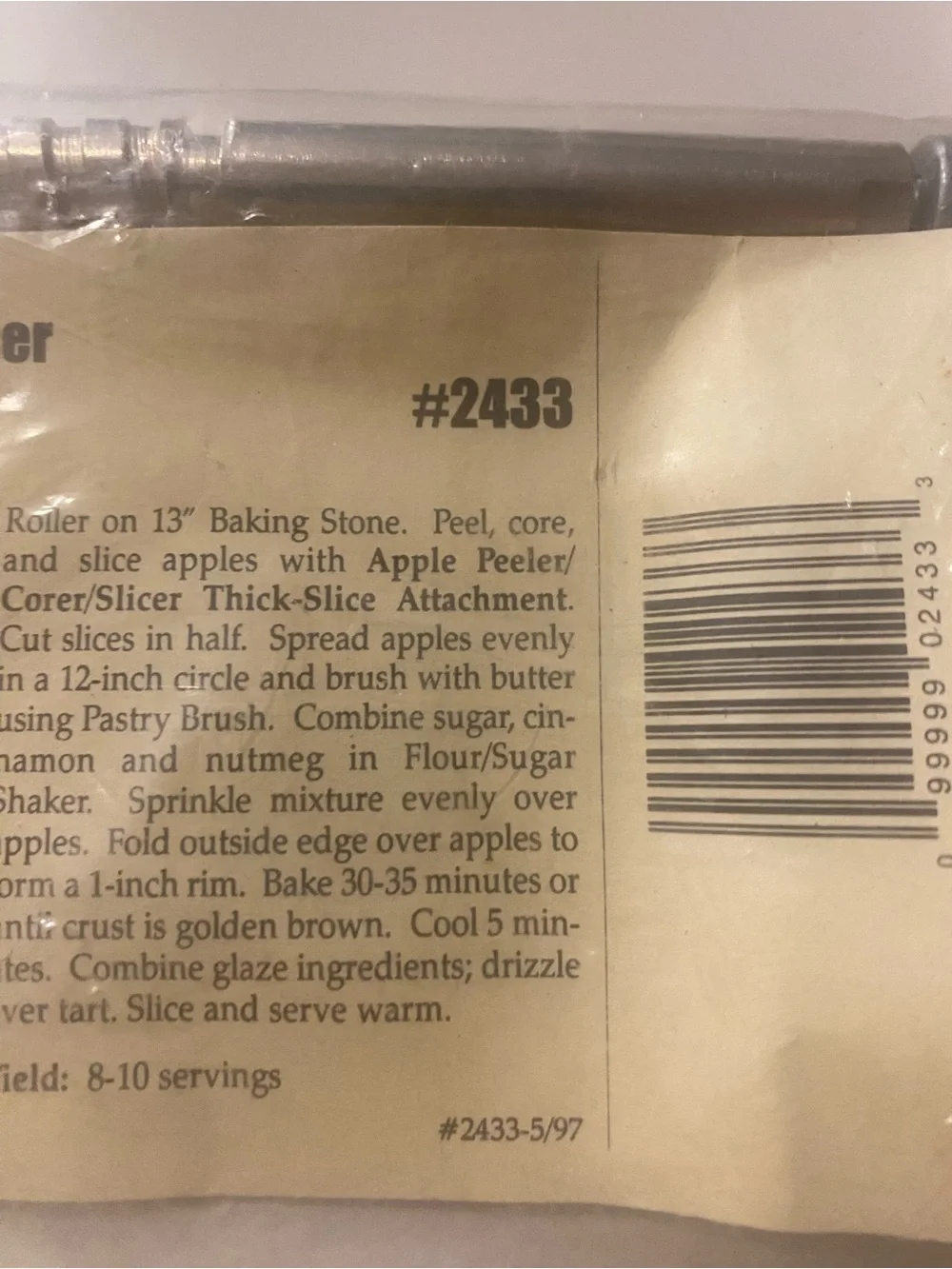The Pampered Chef Apple Peeler/Corer/Slicer Attachment #2433 - Green Handle